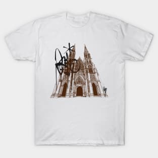 Antique gothic architecture illustration for stylish gift T-Shirt